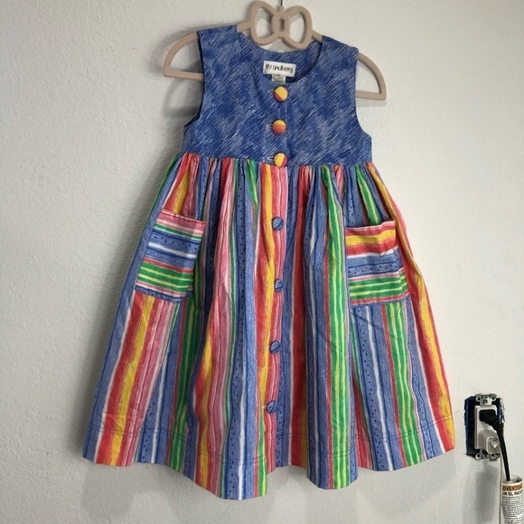 PJ Lindberg maxi sleeveless button front girls colorful summer dress size:4T - Picture 15 of 15